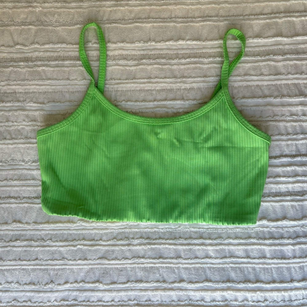 YEAR OF OURS Lime Green Ribbed Sports Bra